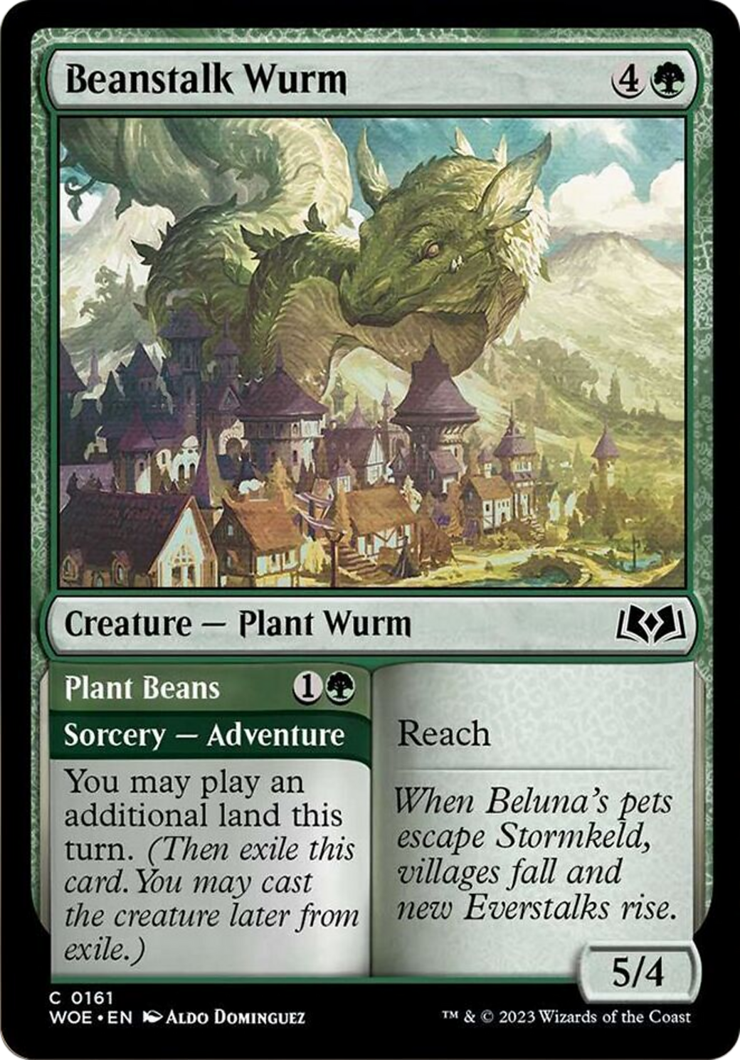 Beanstalk Wurm // Plant Beans [Wilds of Eldraine] | Pegasus Games WI