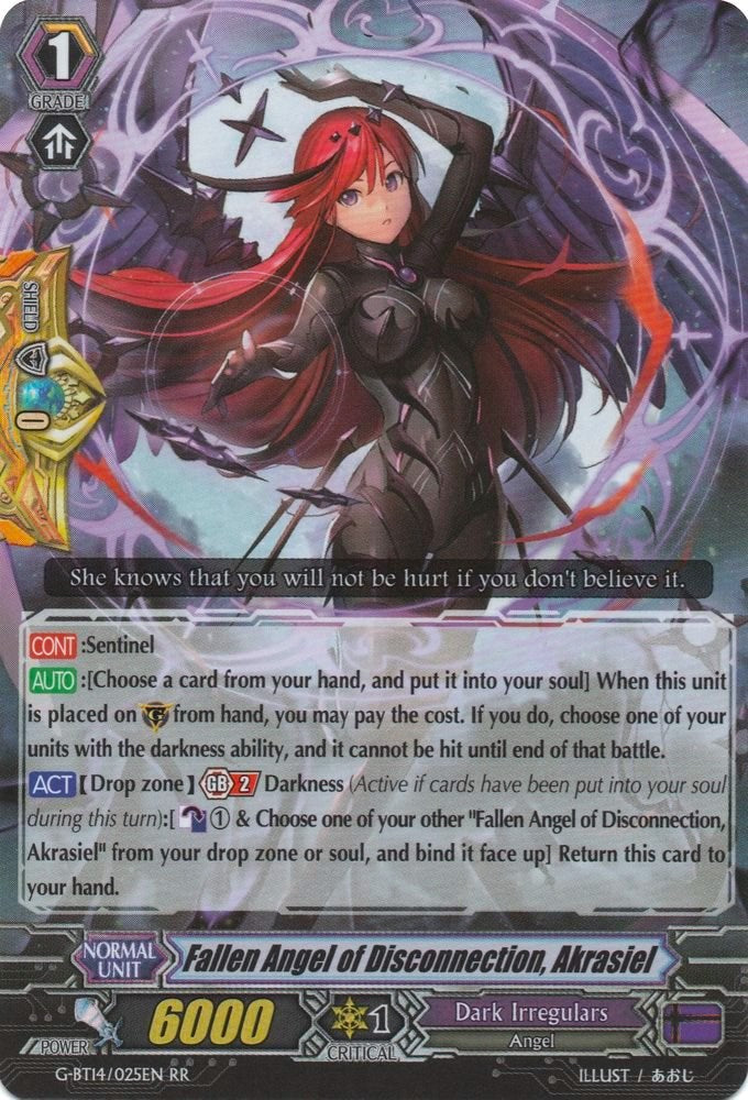 Fallen Angel of Disconnection, Akrasiel (G-BT14/025EN) [Divine Dragon Apocrypha] | Pegasus Games WI