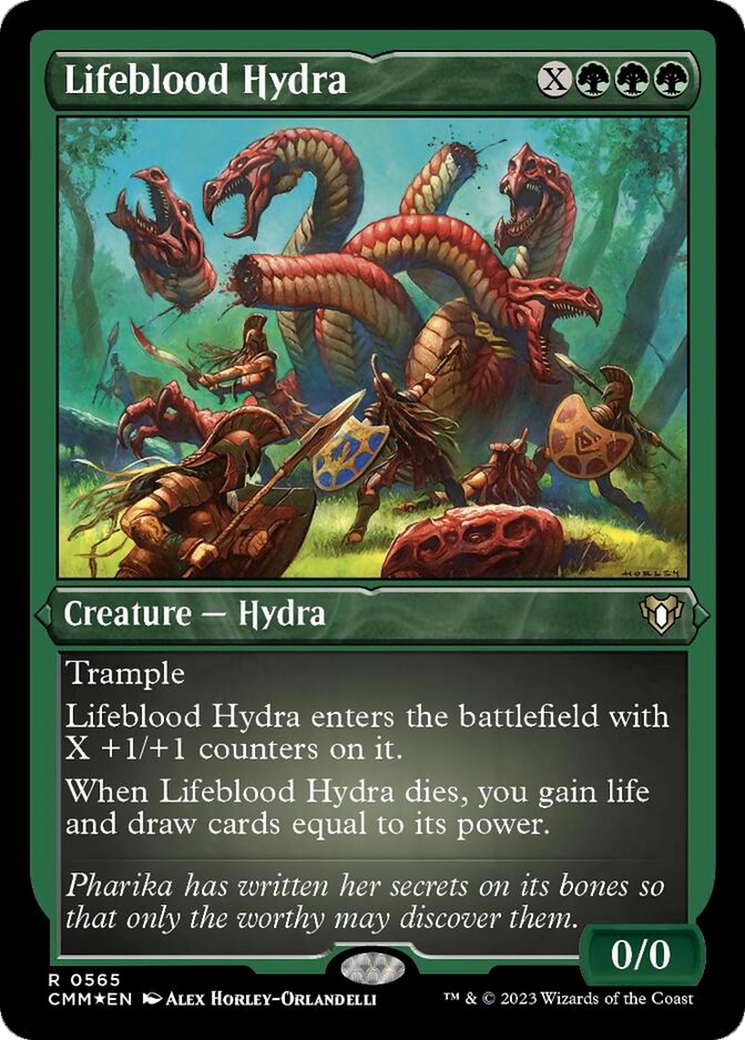 Lifeblood Hydra (Foil Etched) [Commander Masters] | Pegasus Games WI