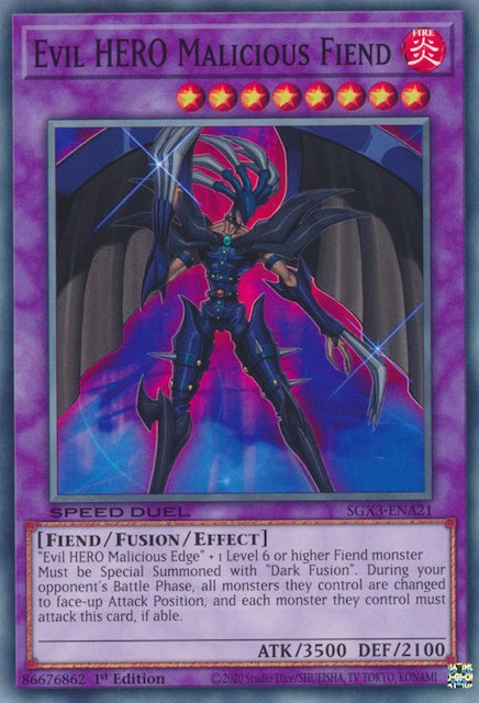 Evil HERO Malicious Fiend [SGX3-ENA21] Common | Pegasus Games WI