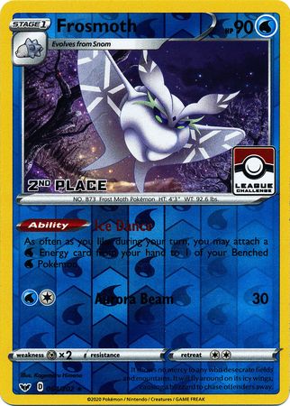 Frosmoth (064/202) (League Promo 2nd Place) [Sword & Shield: Base Set] | Pegasus Games WI