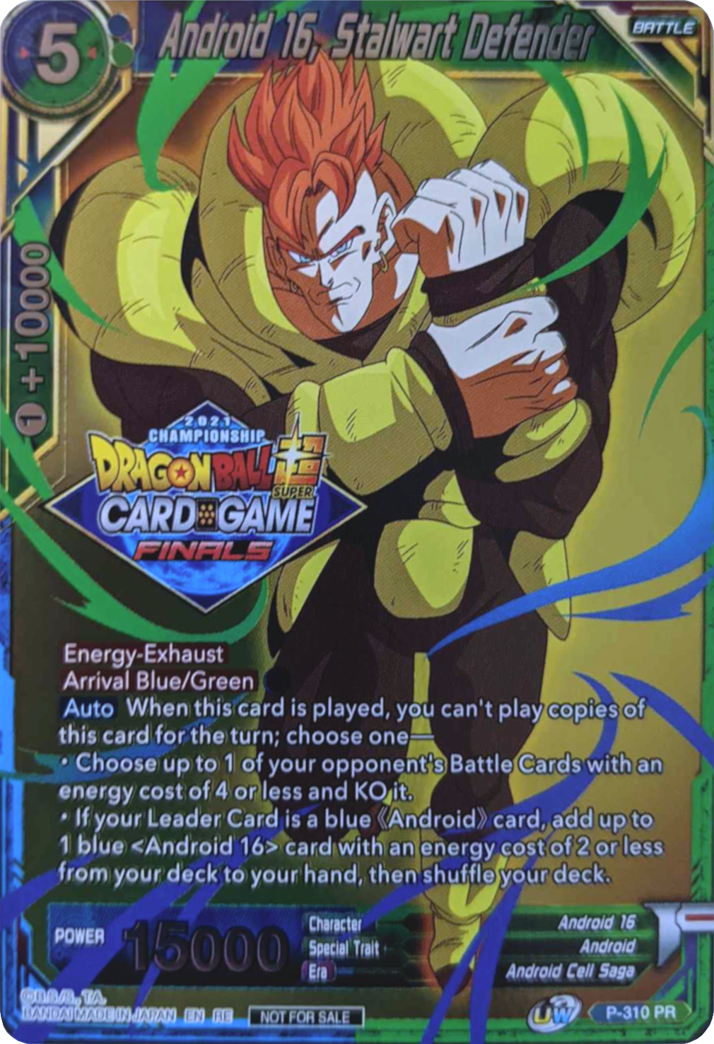 Android 16, Stalwart Defender (2021 Tournament Pack Vault Set) (P-310) [Tournament Promotion Cards] | Pegasus Games WI