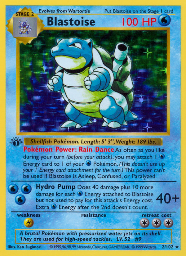 Blastoise (2/102) (Shadowless) [Base Set 1st Edition] | Pegasus Games WI