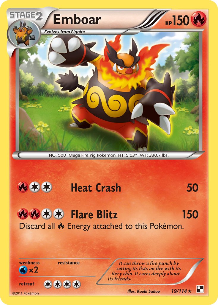 Emboar (19/114) (Theme Deck Exclusive) [Black & White: Base Set] | Pegasus Games WI