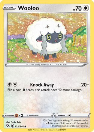 Wooloo (222/264) (Cosmos Holo) [Sword & Shield: Fusion Strike] | Pegasus Games WI