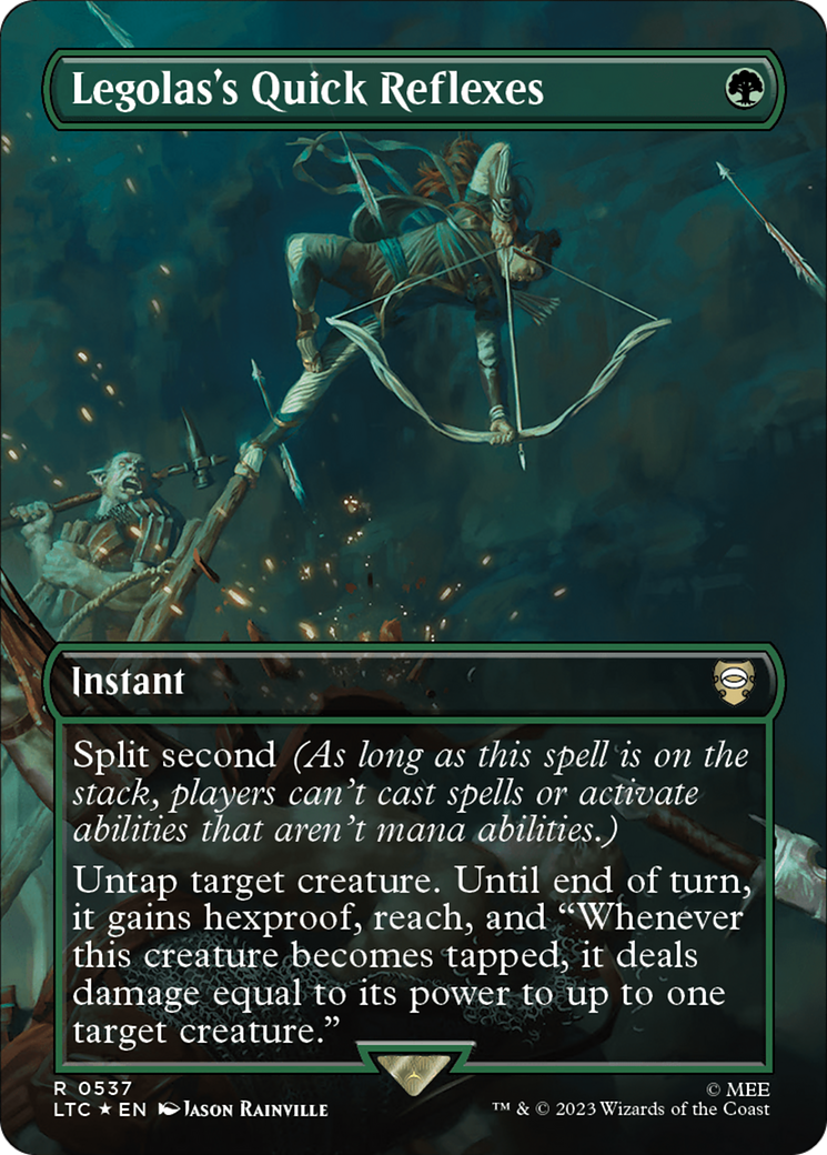 Legolas's Quick Reflexes (Borderless) (Surge Foil) [The Lord of the Rings: Tales of Middle-Earth Commander] | Pegasus Games WI