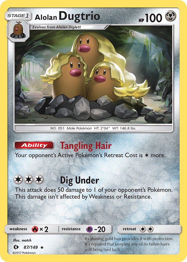 Alolan Dugtrio (87/149) (Cosmos Holo) (Blister Exclusive) [Sun & Moon: Base Set] | Pegasus Games WI