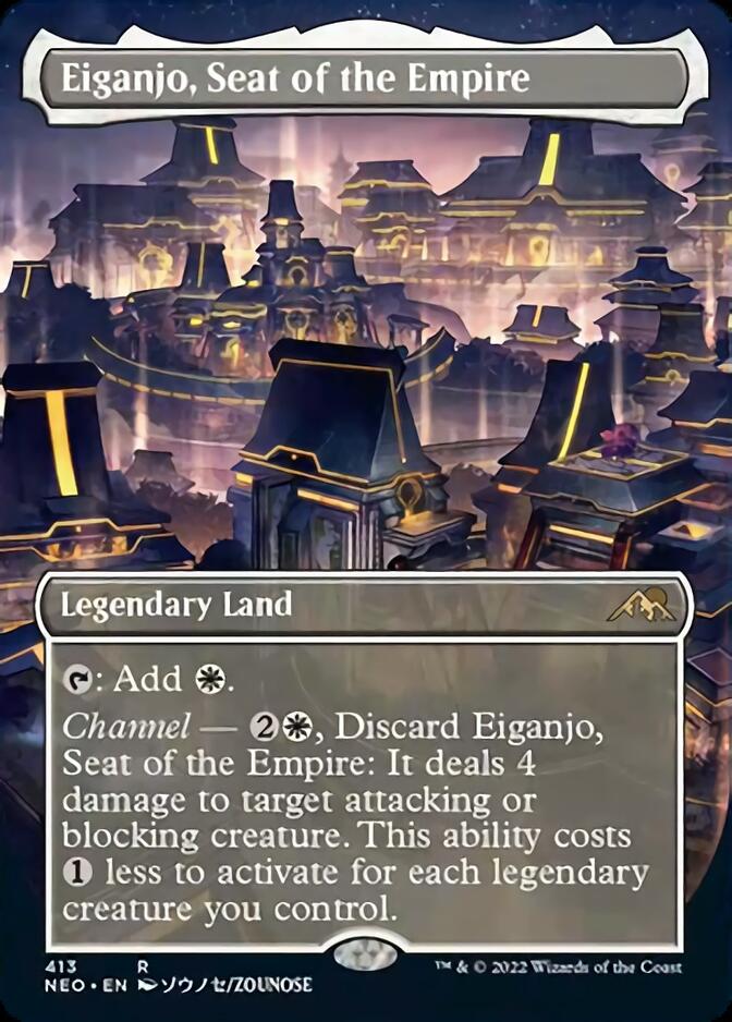 Eiganjo, Seat of the Empire (Borderless Alternate Art) [Kamigawa: Neon Dynasty] | Pegasus Games WI