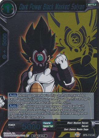 Dark Power Black Masked Saiyan (Event Pack 3 - 2019) (BT5-112_PR) [Promotion Cards] | Pegasus Games WI