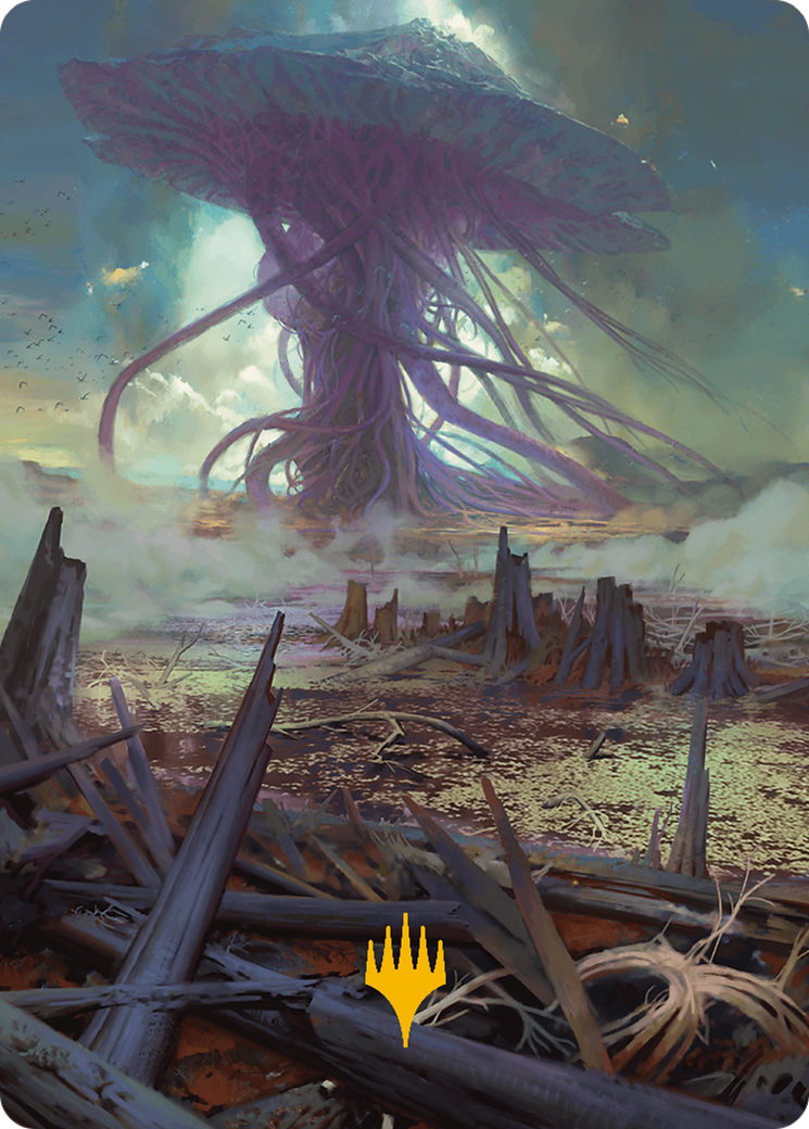 Swamp Art Card (Gold-Stamped Planeswalker Symbol) [Modern Horizons 3 Art Series] | Pegasus Games WI