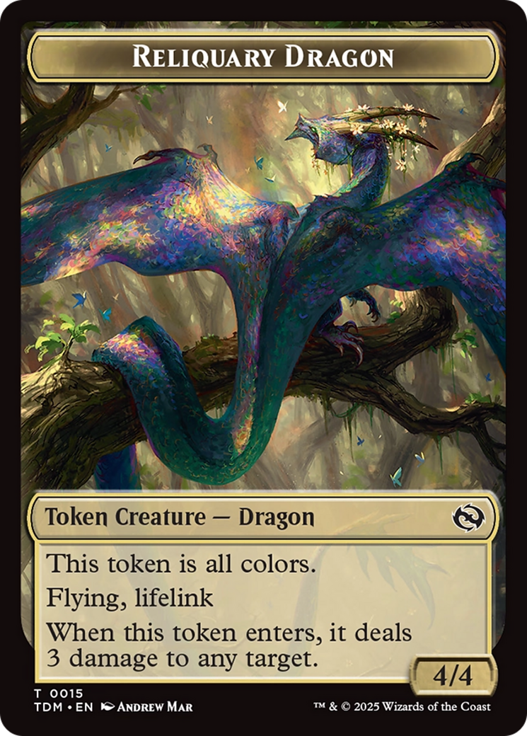 Reliquary Dragon // Dragon (0011) Double-Sided Token [Tarkir: Dragonstorm Tokens] | Pegasus Games WI
