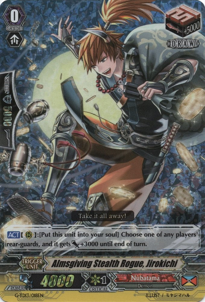 Almsgiving Stealth Rogue, Jirokichi (RRR) (G-TD13/018EN) [Evil Eye Sovereign] | Pegasus Games WI