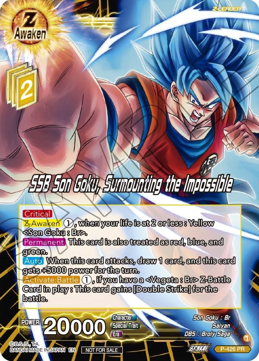 SSB Son Goku, Surmounting the Impossible (P-426) [Promotion Cards] | Pegasus Games WI