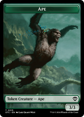 Ape // Shark Double-Sided Token [Outlaws of Thunder Junction Commander Tokens] | Pegasus Games WI