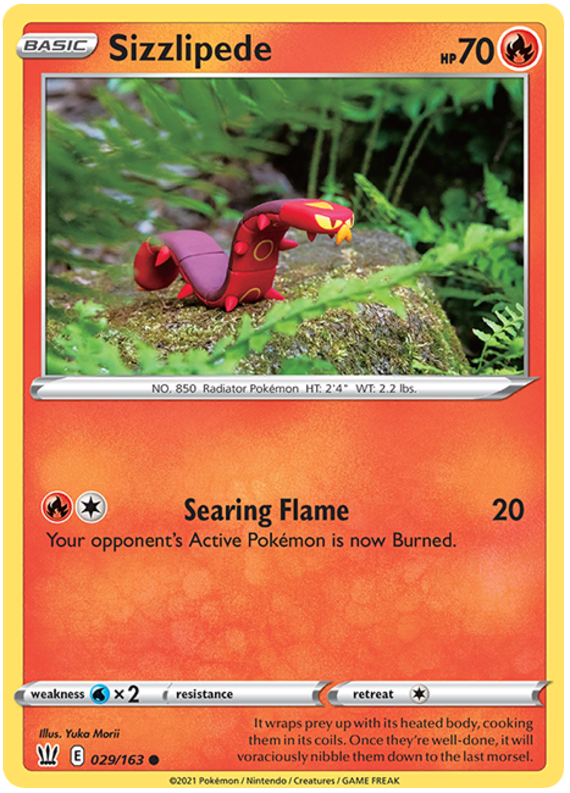 Sizzlipede (029/163) [Sword & Shield: Battle Styles] | Pegasus Games WI