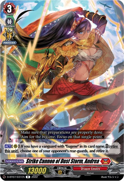 Strike Cannon of Dust Storm, Andrea (D-BT07/031EN) [Raging Flames Against Emerald Storm] | Pegasus Games WI