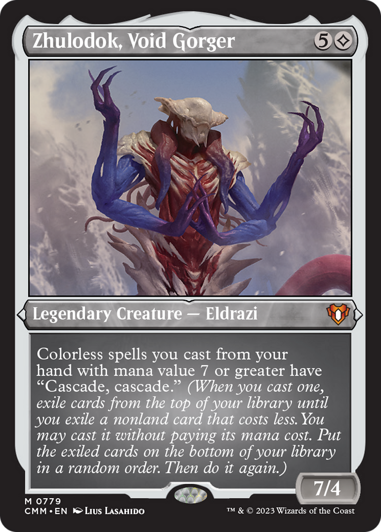 Zhulodok, Void Gorger (Display Commander) (Foil Etched) [Commander Masters] | Pegasus Games WI