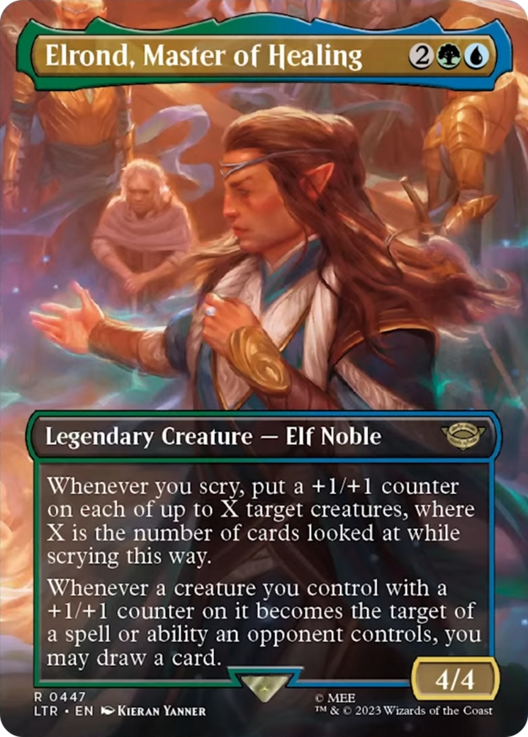 Elrond, Master of Healing (Borderless Alternate Art) [The Lord of the Rings: Tales of Middle-Earth] | Pegasus Games WI