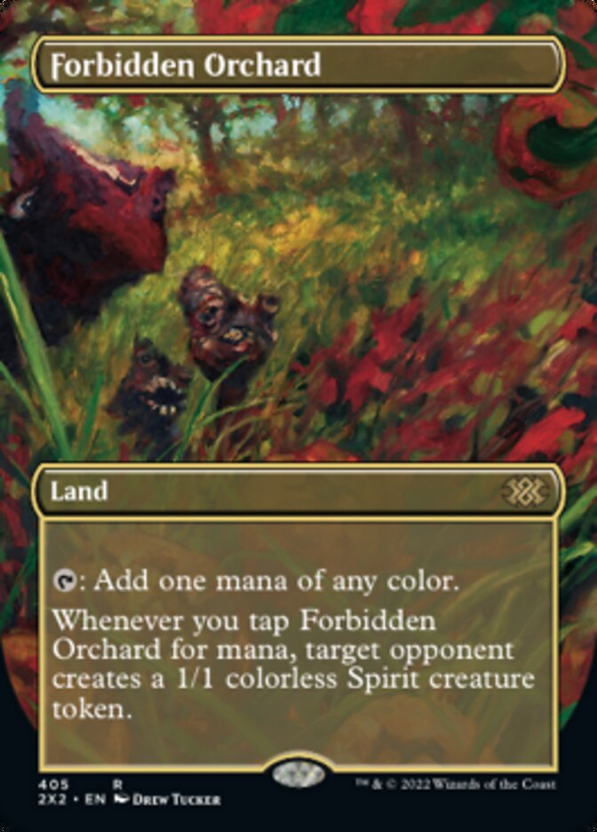 Forbidden Orchard (Borderless Alternate Art) [Double Masters 2022] | Pegasus Games WI