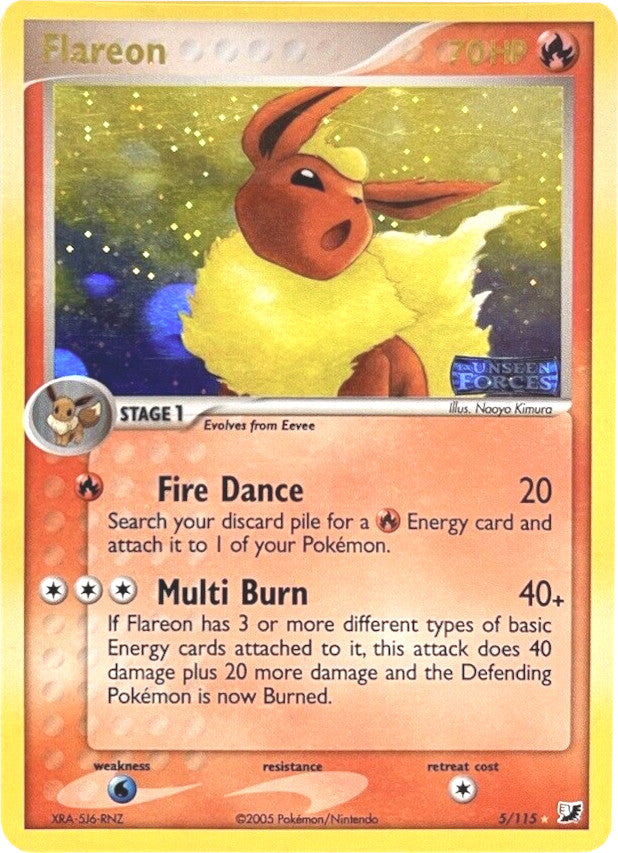 Flareon (5/115) (Stamped) [EX: Unseen Forces] | Pegasus Games WI