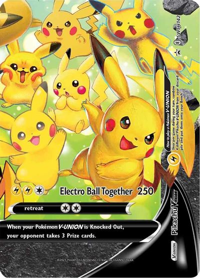 Pikachu V-UNION (SWSH142) (Celebrations) [Sword & Shield: Black Star Promos] | Pegasus Games WI