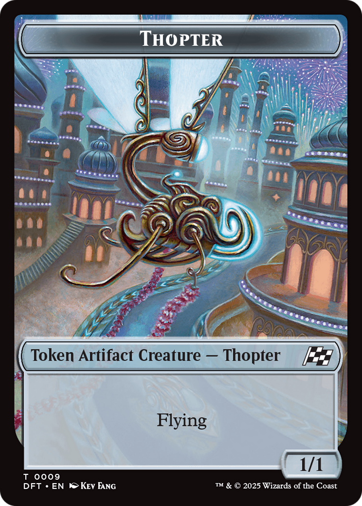 Golem (0015) // Thopter (0009) Double-Sided Token [Aetherdrift Tokens] | Pegasus Games WI