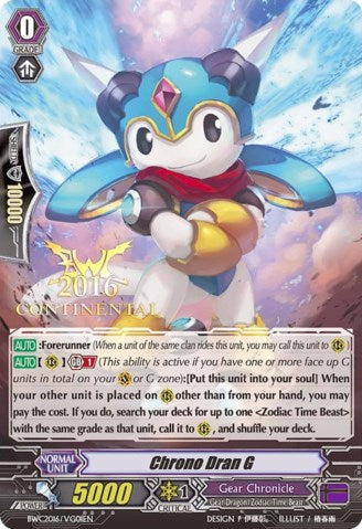 Chrono Dran G (BWC Promo) (BWC2016/VG01EN) [Bushiroad Event Cards] | Pegasus Games WI