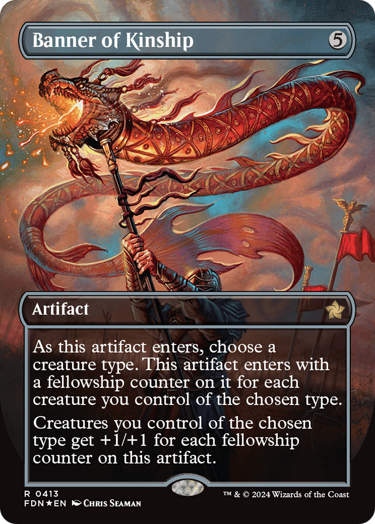 Banner of Kinship (Borderless) (Mana Foil) [Foundations] | Pegasus Games WI