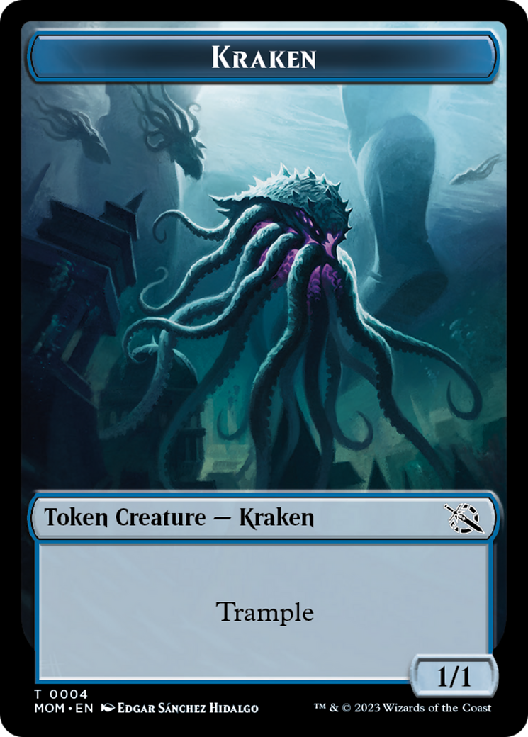 Warrior // Kraken Double-Sided Token [March of the Machine Tokens] | Pegasus Games WI