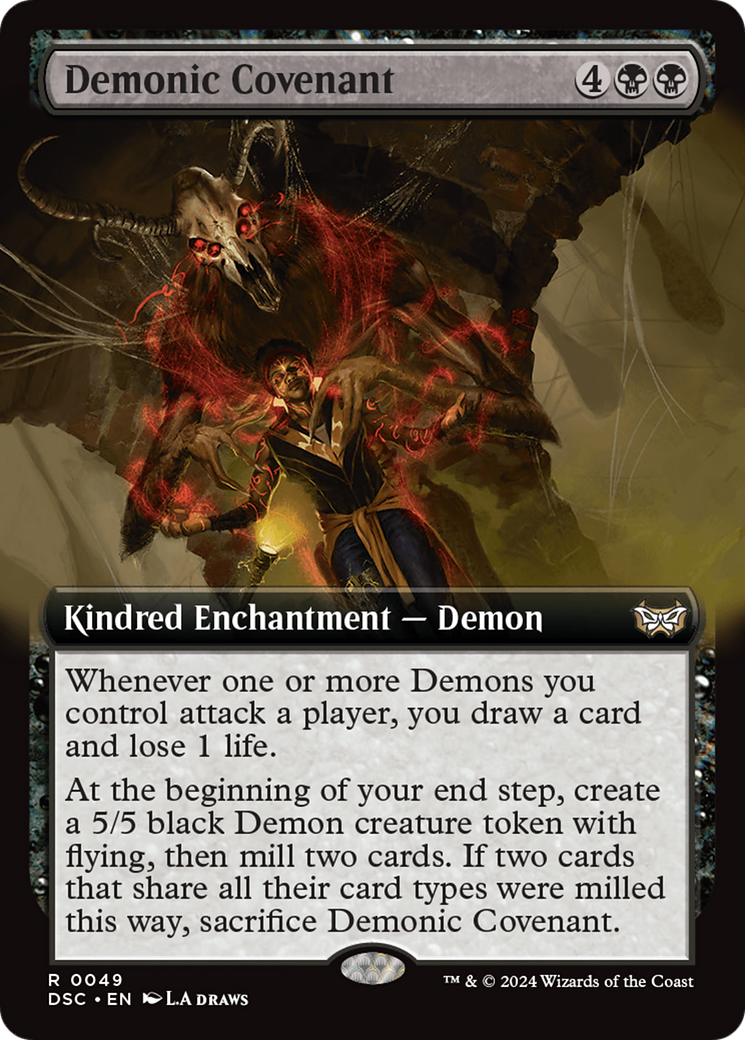 Demonic Covenant (Extended Art) [Duskmourn: House of Horror Commander] | Pegasus Games WI