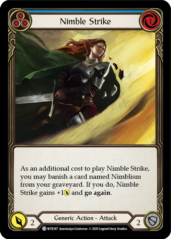 Nimble Strike (Blue) [U-WTR187] (Welcome to Rathe Unlimited)  Unlimited Rainbow Foil | Pegasus Games WI