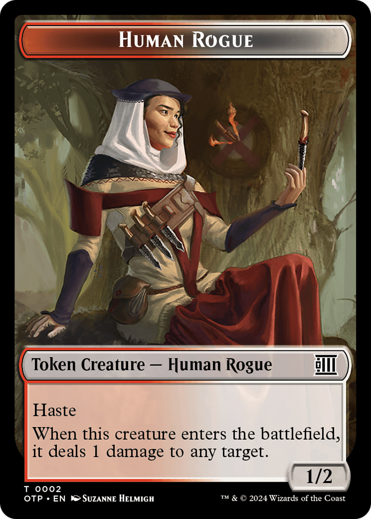 Human Rogue // Plot Double-Sided Token [Outlaws of Thunder Junction: Breaking News Tokens] | Pegasus Games WI