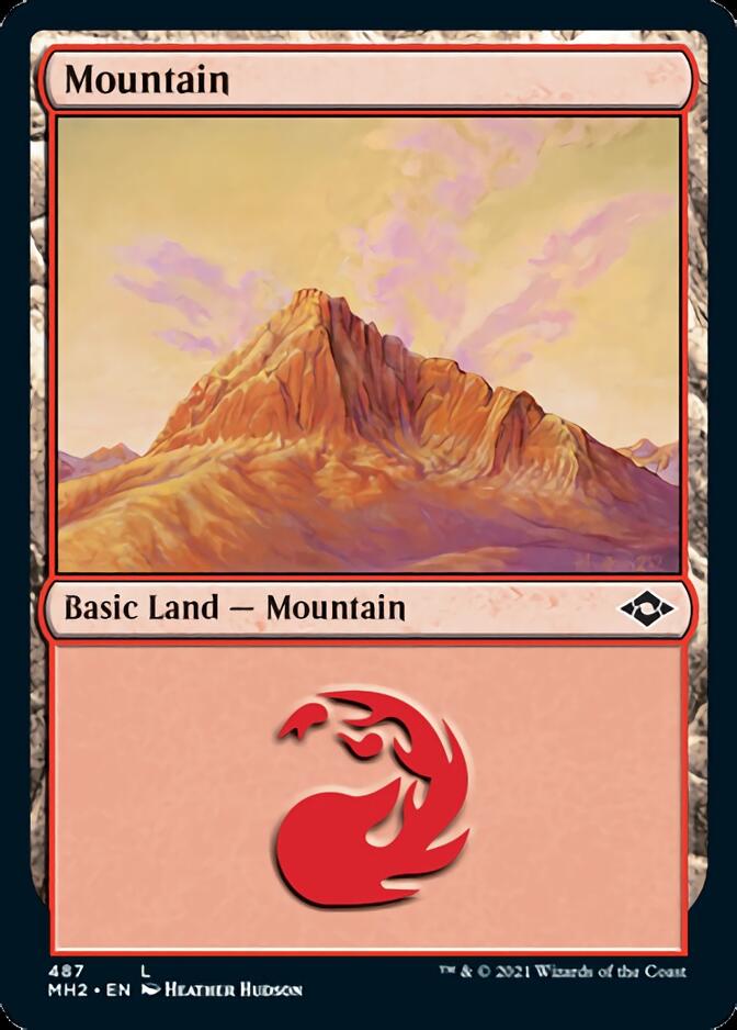 Mountain (487) (Foil Etched) [Modern Horizons 2] | Pegasus Games WI