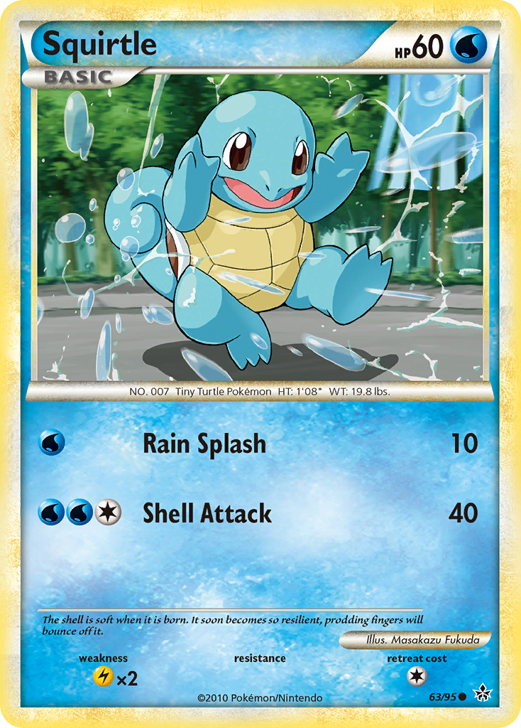 Squirtle (63/95) [HeartGold & SoulSilver: Unleashed] | Pegasus Games WI