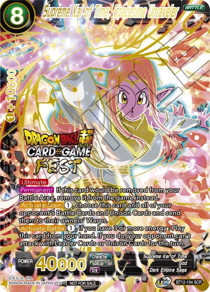 Supreme Kai of Time, Spacetime Unraveler (Card Game Fest 2022 - Winner-Stamped) (BT12-154) [Tournament Promotion Cards] | Pegasus Games WI