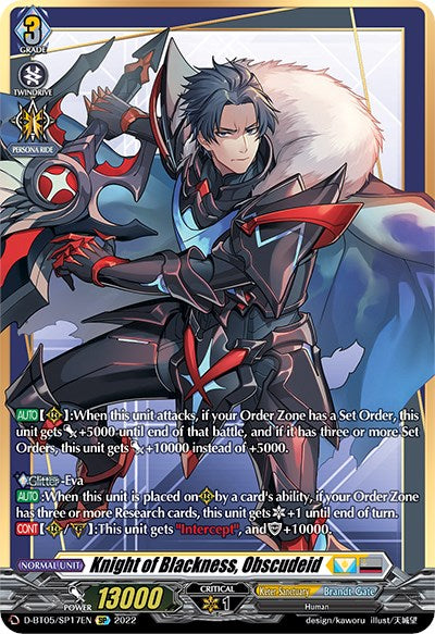 Knight of Blackness, Obscudeid (D-BT05/SP17EN) [Triumphant Return of the Brave Heroes] | Pegasus Games WI