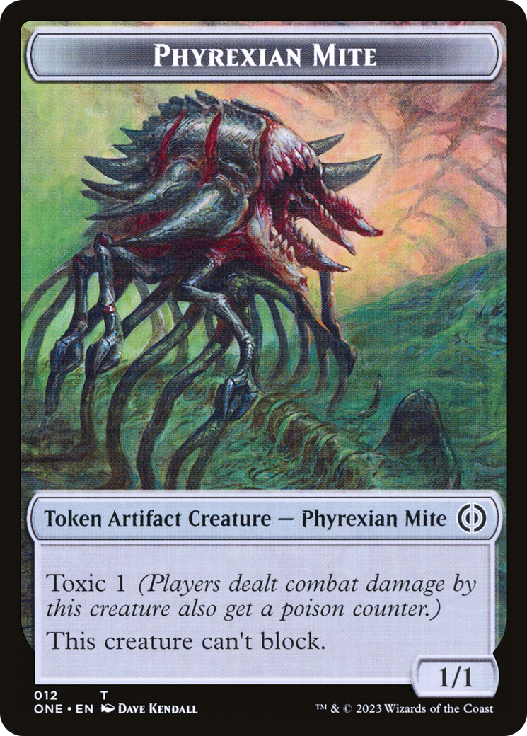 Phyrexian Mite Token (012) // Phyrexian Golem Double-Sided Token [Phyrexia: All Will Be One Tokens] | Pegasus Games WI