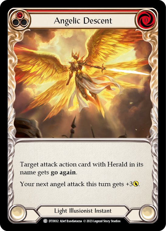 Angelic Descent (Red) [DTD032] (Dusk Till Dawn)  Rainbow Foil | Pegasus Games WI