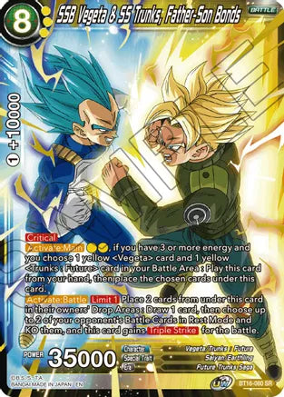 SSB Vegeta & SS Trunks, Father-Son Bonds (BT16-080) [Realm of the Gods] | Pegasus Games WI