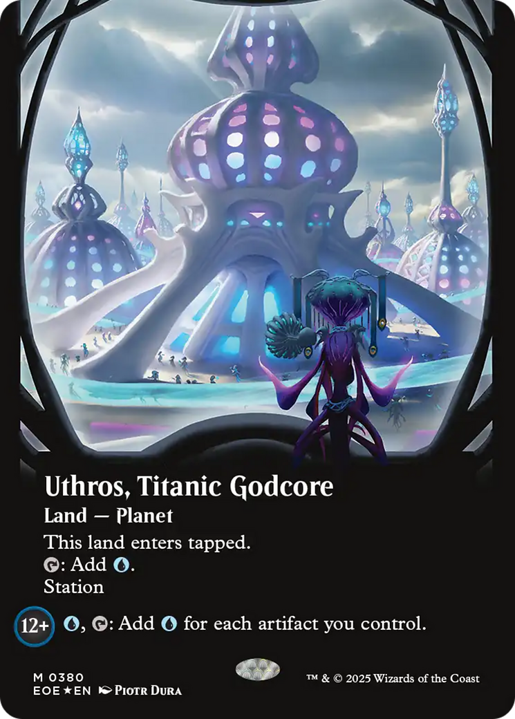 Uthros, Titanic Godcore (Borderless) (Galaxy Foil) [Edge of Eternities] | Pegasus Games WI