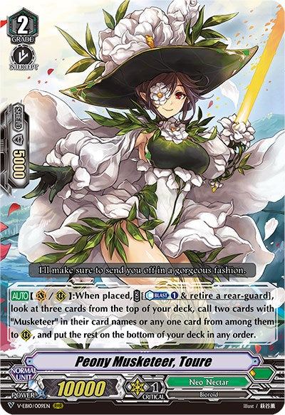 Peony Musketeer, Toure (V-EB10/009EN) [The Mysterious Fortune] | Pegasus Games WI