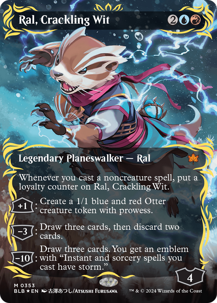 Ral, Crackling Wit (Borderless) (Raised Foil) [Bloomburrow] | Pegasus Games WI