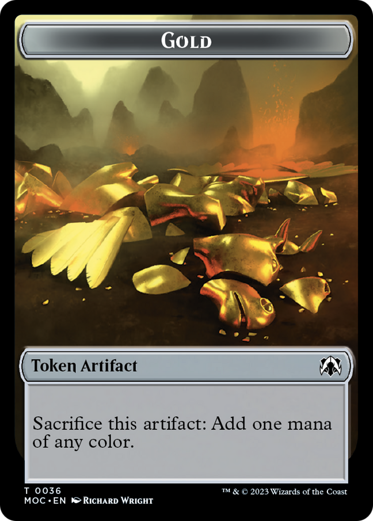 Thopter // Gold Double-Sided Token [March of the Machine Commander Tokens] | Pegasus Games WI