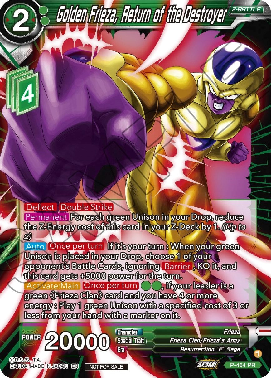 Golden Frieza, Return of the Destroyer (Z03 Dash Pack) (P-464) [Promotion Cards] | Pegasus Games WI