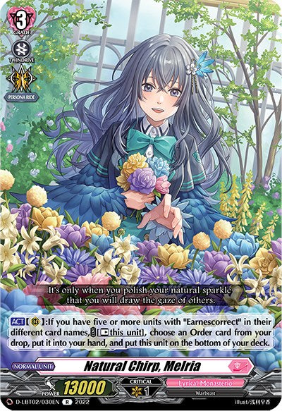 Natural Chirp, Melria (D-LBT02/030EN) [Lyrical Monasterio: It's a New School Term!] | Pegasus Games WI