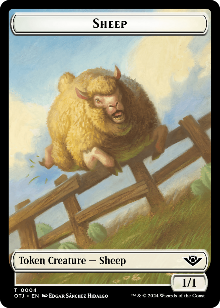 Treasure // Sheep Double-Sided Token [Outlaws of Thunder Junction Tokens] | Pegasus Games WI