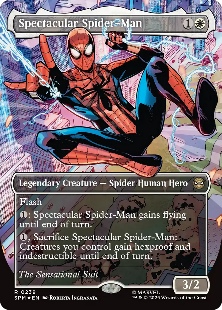 Spectacular Spider-Man (0239) (Borderless) (Textured Foil) [Marvel's Spider-Man] | Pegasus Games WI