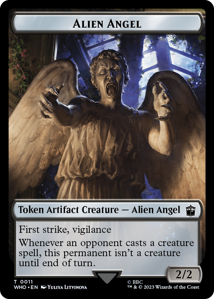 Alien Angel // Dinosaur Double-Sided Token [Doctor Who Tokens] | Pegasus Games WI