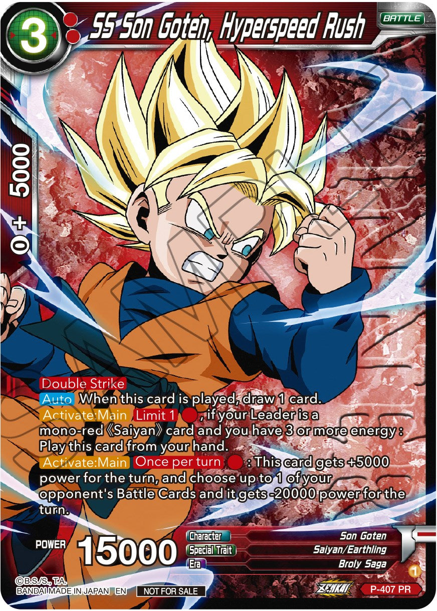 SS Son Goten, Hyperspeed Rush (Zenkai Series Tournament Pack Vol.1 Winner) (P-407) [Tournament Promotion Cards] | Pegasus Games WI