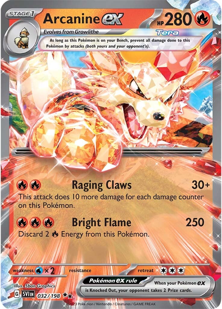 Arcanine ex (032/198) [Scarlet & Violet: Base Set] | Pegasus Games WI